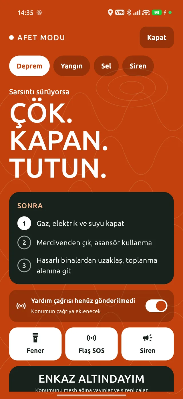 Afet modu